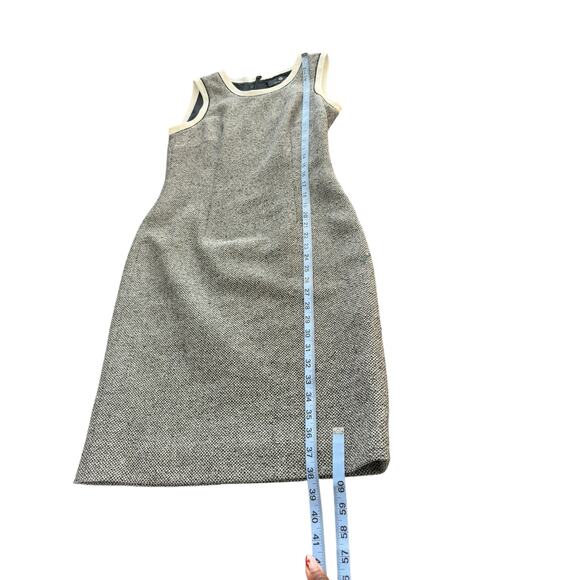 Rena Lange Sheath Dress Black White Sleeveless Tweed Twee Office Work Size 8 - Picture 12 of 12